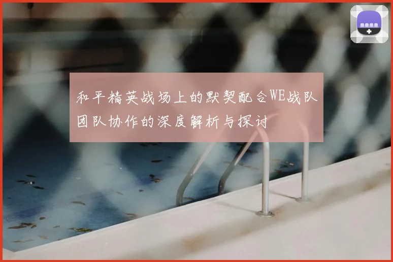和平精英战场上的默契配合WE战队团队协作的深度解析与探讨